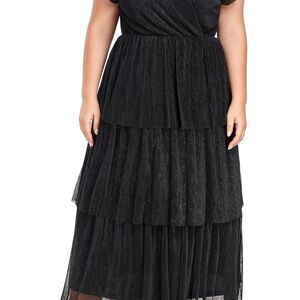 Elegant Black Layered Women's Dress